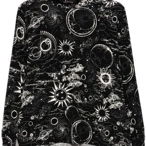 Johnny Was Black Cosmic Floral Patch Top
